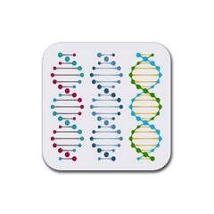 Genetic Dna Blood Flow Cells Rubber Coaster (square)  by Mariart