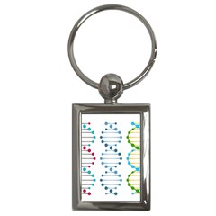 Genetic Dna Blood Flow Cells Key Chains (rectangle)  by Mariart