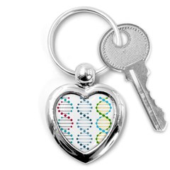 Genetic Dna Blood Flow Cells Key Chains (heart) 