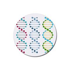 Genetic Dna Blood Flow Cells Rubber Coaster (round)  by Mariart