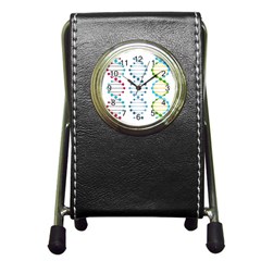 Genetic Dna Blood Flow Cells Pen Holder Desk Clocks by Mariart