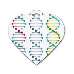 Genetic Dna Blood Flow Cells Dog Tag Heart (one Side) by Mariart