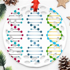 Genetic Dna Blood Flow Cells Round Filigree Ornament (two Sides) by Mariart