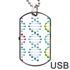 Genetic Dna Blood Flow Cells Dog Tag Usb Flash (two Sides) by Mariart