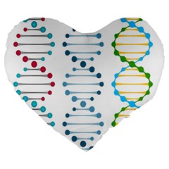 Genetic Dna Blood Flow Cells Large 19  Premium Heart Shape Cushions