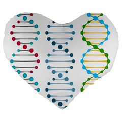 Genetic Dna Blood Flow Cells Large 19  Premium Flano Heart Shape Cushions by Mariart