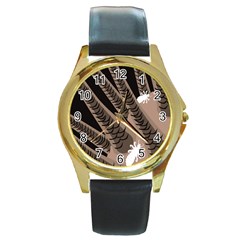 Head Lice Killer Hair Round Gold Metal Watch by Mariart