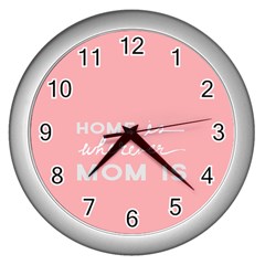 Home Love Mom Sexy Pink Wall Clocks (silver) 