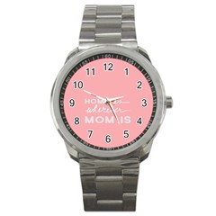 Home Love Mom Sexy Pink Sport Metal Watch by Mariart