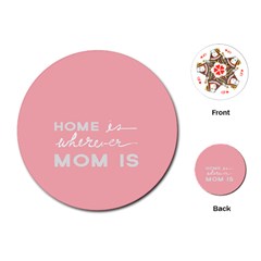 Home Love Mom Sexy Pink Playing Cards (round)  by Mariart