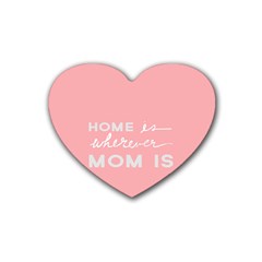 Home Love Mom Sexy Pink Rubber Coaster (heart)  by Mariart