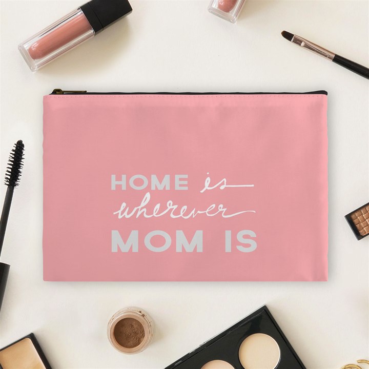 Home Love Mom Sexy Pink Cosmetic Bag (Large) 