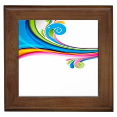 Colored Lines Rainbow Framed Tiles