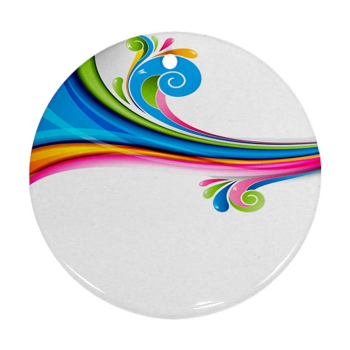 Colored Lines Rainbow Ornament (Round)