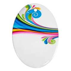 Colored Lines Rainbow Ornament (oval) by Mariart