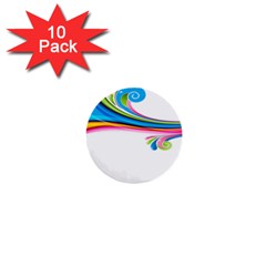 Colored Lines Rainbow 1  Mini Buttons (10 Pack)  by Mariart