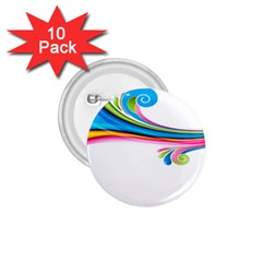 Colored Lines Rainbow 1 75  Buttons (10 Pack)