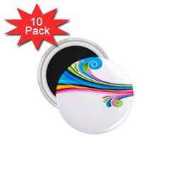 Colored Lines Rainbow 1 75  Magnets (10 Pack)  by Mariart