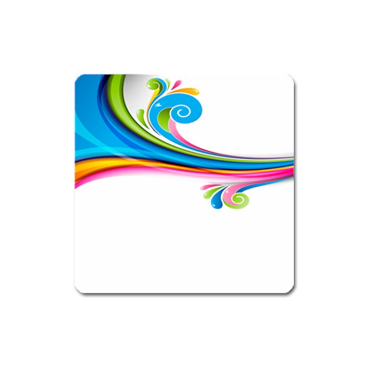 Colored Lines Rainbow Square Magnet