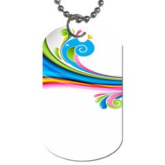 Colored Lines Rainbow Dog Tag (one Side)