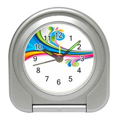 Colored Lines Rainbow Travel Alarm Clocks