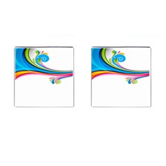 Colored Lines Rainbow Cufflinks (square)