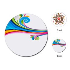 Colored Lines Rainbow Playing Cards (round)  by Mariart