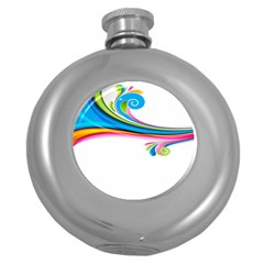 Colored Lines Rainbow Round Hip Flask (5 Oz) by Mariart