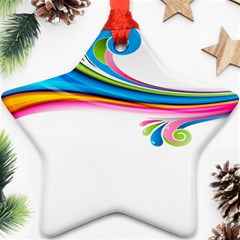 Colored Lines Rainbow Star Ornament (two Sides)