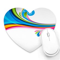 Colored Lines Rainbow Heart Mousepads by Mariart