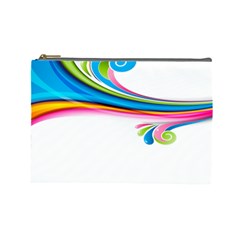 Colored Lines Rainbow Cosmetic Bag (large)  by Mariart