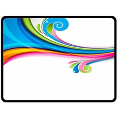 Colored Lines Rainbow Fleece Blanket (large)  by Mariart