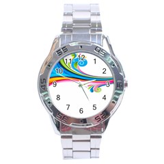 Colored Lines Rainbow Stainless Steel Analogue Watch by Mariart