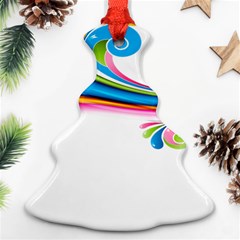 Colored Lines Rainbow Christmas Tree Ornament (two Sides) by Mariart