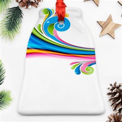 Colored Lines Rainbow Bell Ornament (two Sides) by Mariart