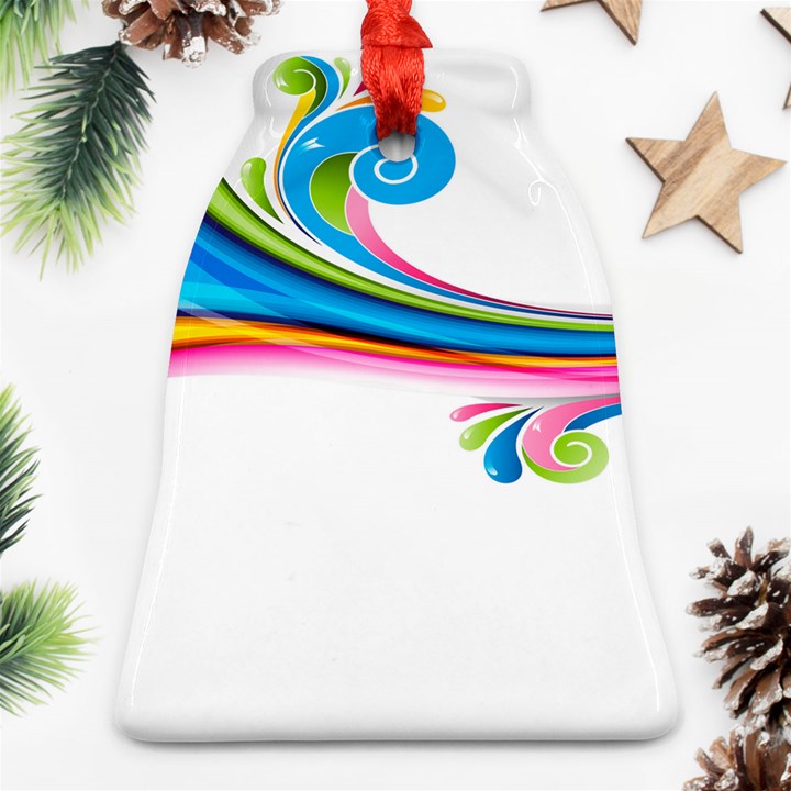 Colored Lines Rainbow Bell Ornament (Two Sides)