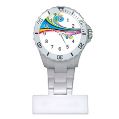 Colored Lines Rainbow Plastic Nurses Watch by Mariart