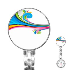 Colored Lines Rainbow Stainless Steel Nurses Watch by Mariart