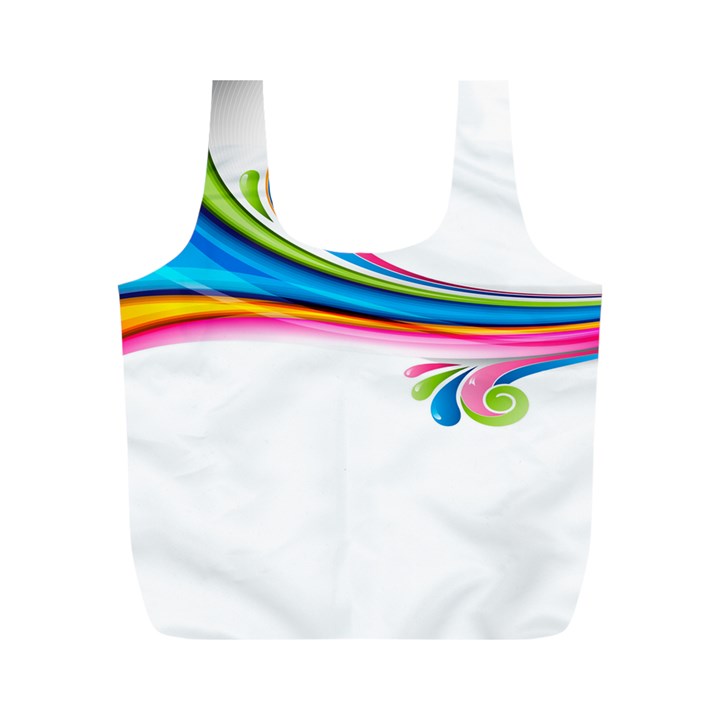 Colored Lines Rainbow Full Print Recycle Bags (M) 