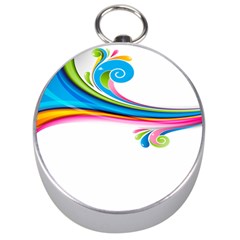 Colored Lines Rainbow Silver Compasses by Mariart