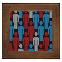 Human Man People Red Blue Grey Black Framed Tiles