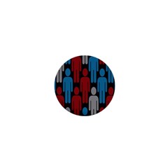 Human Man People Red Blue Grey Black 1  Mini Buttons by Mariart