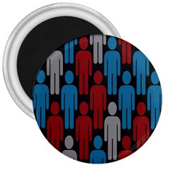 Human Man People Red Blue Grey Black 3  Magnets by Mariart