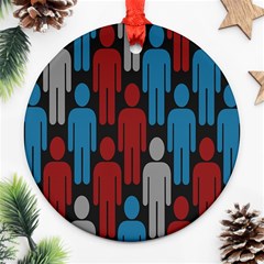 Human Man People Red Blue Grey Black Ornament (round) by Mariart