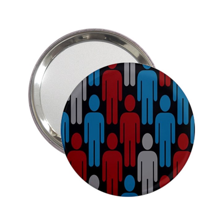 Human Man People Red Blue Grey Black 2.25  Handbag Mirrors