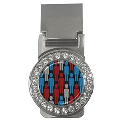 Human Man People Red Blue Grey Black Money Clips (cz)  by Mariart