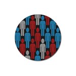 Human Man People Red Blue Grey Black Magnet 3  (Round) Front