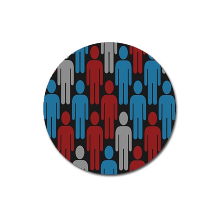 Human Man People Red Blue Grey Black Magnet 3  (Round)