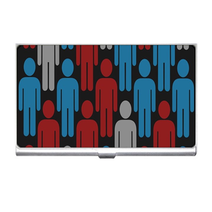 Human Man People Red Blue Grey Black Business Card Holders