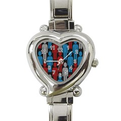 Human Man People Red Blue Grey Black Heart Italian Charm Watch by Mariart